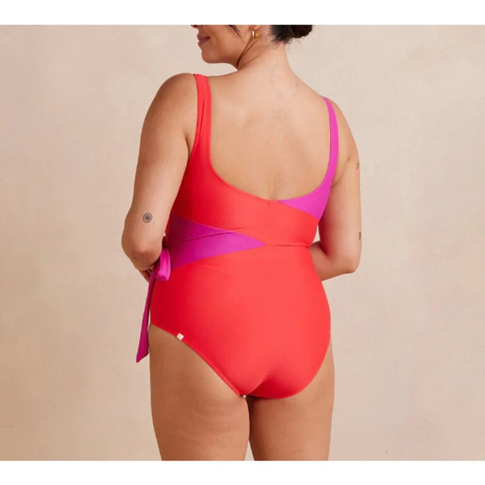 Summersalt Women's Hibiscus & Grapefruit The Perfect Wrap One-Piece Size 8 - Picture 2 of 10